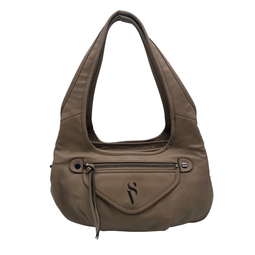 Simply Vera Beige Faux Leather Hobo Bag